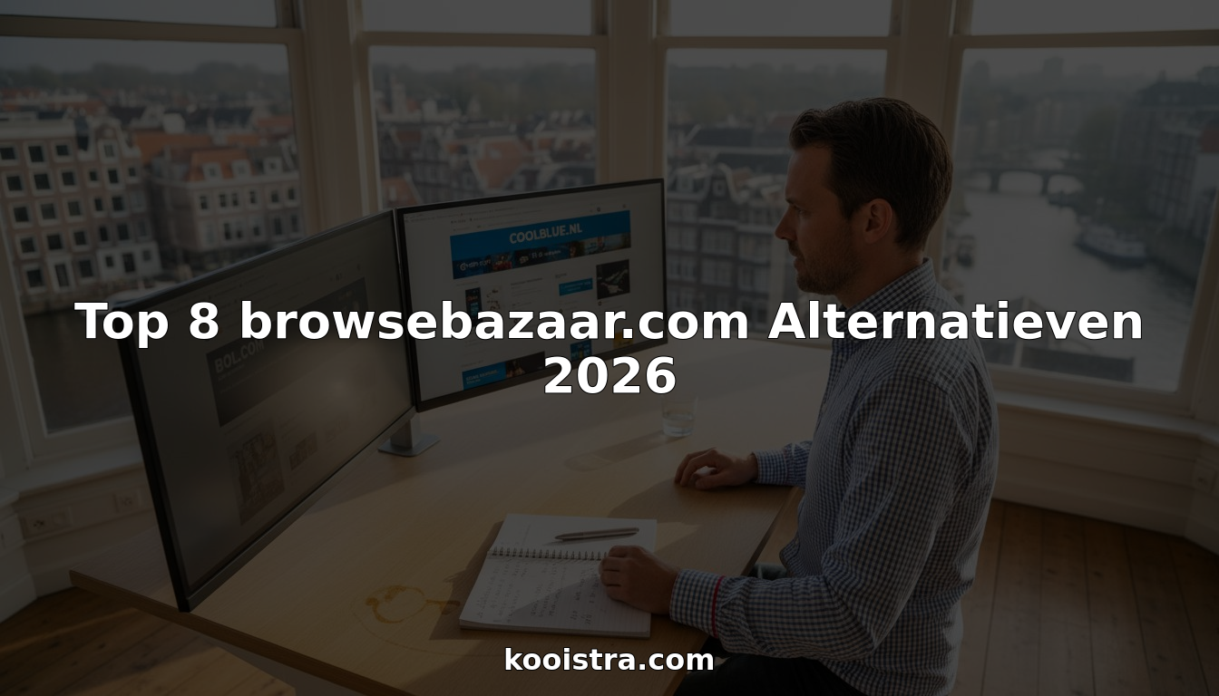 E-commerce manager onderzoekt en vergelijkt verschillende platformen om de beste keuze te maken voor zijn webshop.