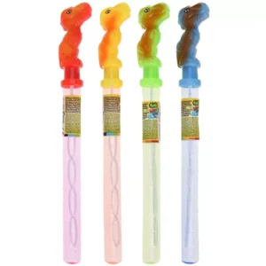 Bubble Blow Stick 'Dino' - Bellenblaas - 120ml - 37cm - 4 kleuren