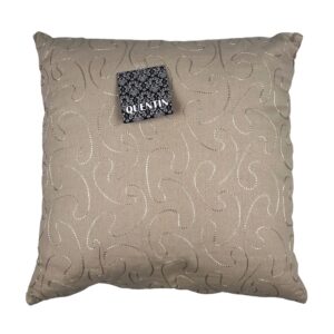Quentin - Kussen met vulling beige met borduursel 45x45cm