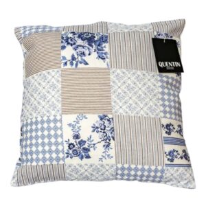 Quentin - Pillow with filling 40x40cm blue-beige patchwork