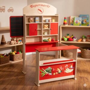 Playwood - Winkel Rood + zijkant schoolbord - 100x70x119,5 CM