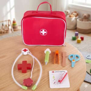 Playwood - Dokterstas met accessoires - 8-delig - 20 x 6 x 15cm