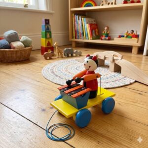 Playwood - Trekfiguur met  Xylofoon - Lieveheersbeestje - 19 x 11 x 18 cm (L x B x H)
