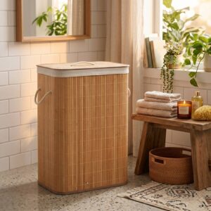 Blokker Laundry basket - 76 litres - Bamboo - 30x40x60cm