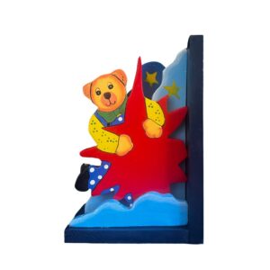 Houten Boekensteun "Beer met Grote Ster" – 13 x 10 x 20 cm