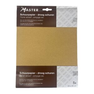 Master Droog Schuurpapier Korrel 100 – 5-Pack (23 x 28 cm)